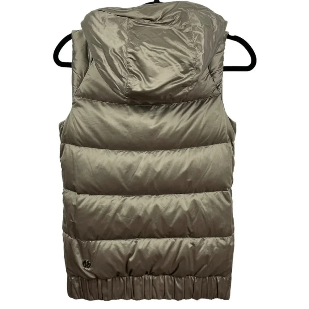 LULULEMON Reversible Fluffiest Down Vest in Coast Camo Butter/Cashew Size S